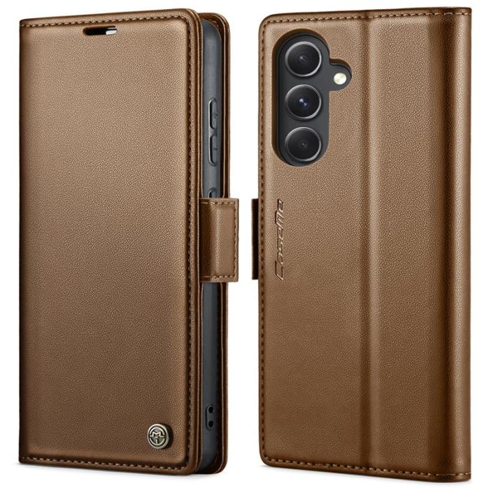 Caseme - CASEME Plånboksfodral Konstläder för Samsung Galaxy S23 FE - Brun