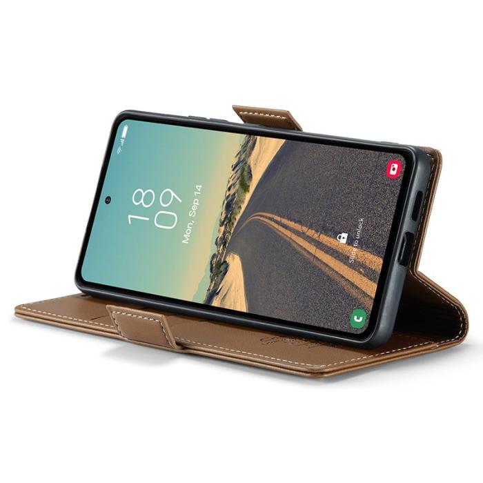 Caseme - CASEME Plånboksfodral Konstläder för Samsung Galaxy S23 FE - Brun