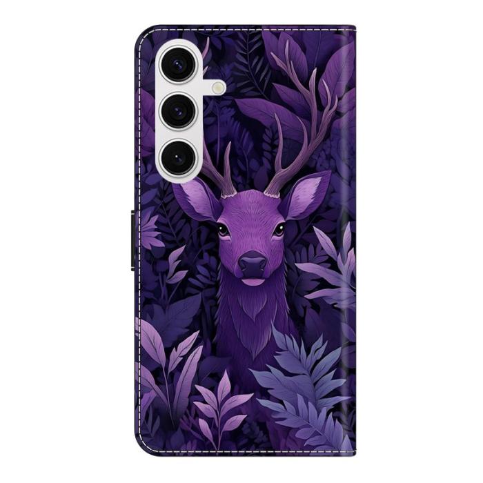 OEM - Samsung Galaxy S26 Plånboksfodral Vikbart Ställ Konstläder Mönster - Lila Räv