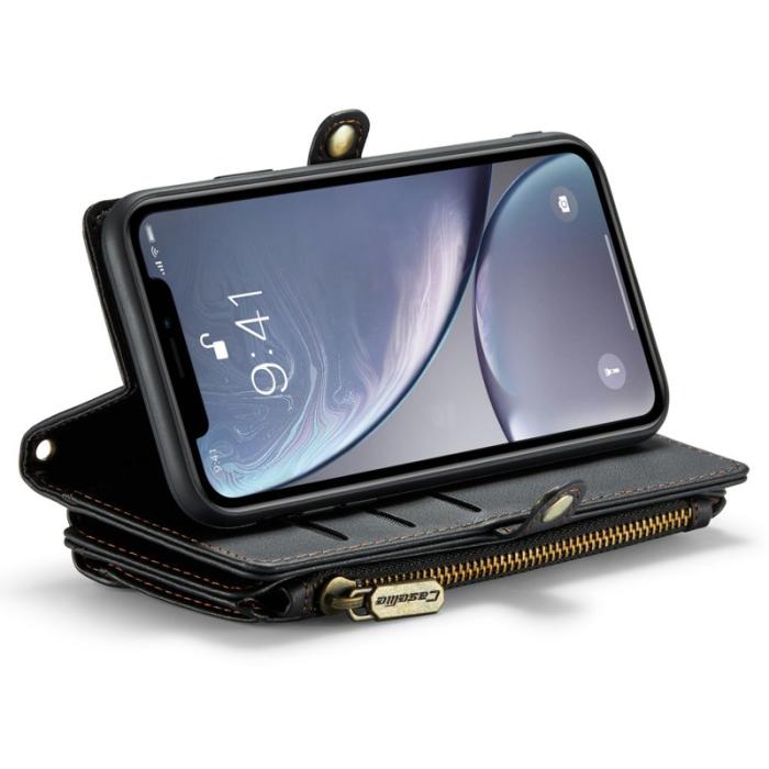 Caseme - CASEME Plånboksfodral Konstläder till iPhone XR med kortfack - Svart
