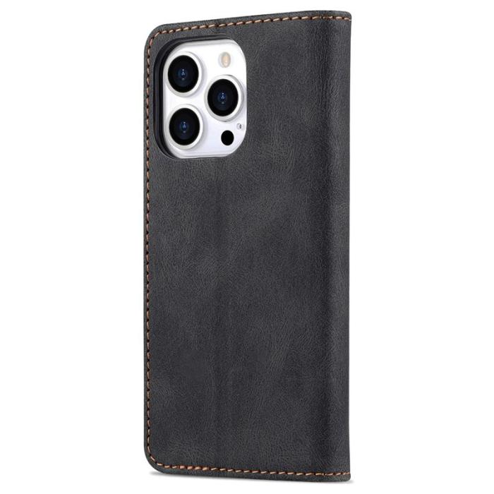 AZNS - AZNS iPhone 13 Pro Plånboksfodral i Konstläder - Skyddande - Svart