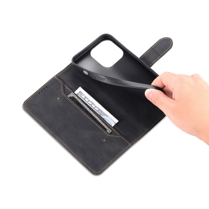 AZNS - AZNS iPhone 13 Pro Plånboksfodral i Konstläder - Skyddande - Svart