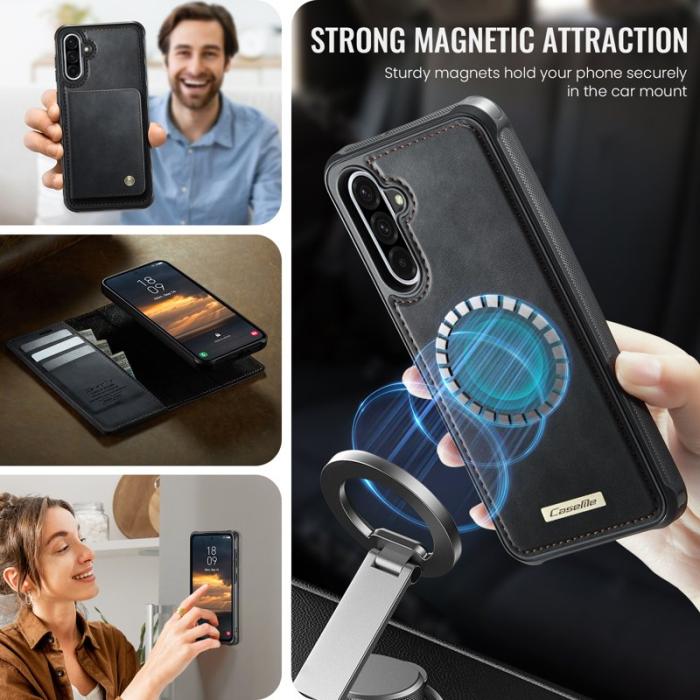 Caseme - CASEME C49 Mobilskal till Samsung Galaxy A56 5G RFID-Skydd Konstläder Svart