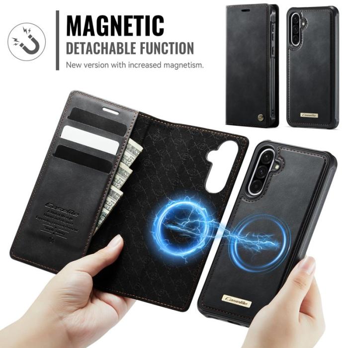 Caseme - CASEME C49 Mobilskal till Samsung Galaxy A56 5G RFID-Skydd Konstläder Svart