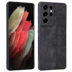 AZNS - AZNS Samsung Galaxy S21 Ultra 5G Fodral KonstL&auml;der - Svart