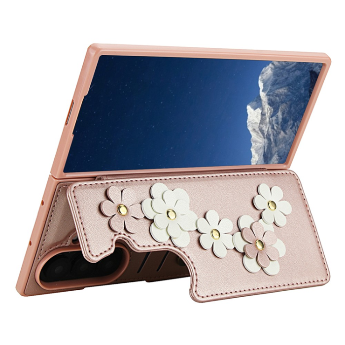A-One Brand - Galaxy Z Fold7 Plånboksfodral Med 2 Remmar - Rosa