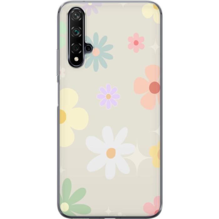 iSecrets - Genomskinligt Skal kompatibel med Huawei nova 5T med fejdande blommor