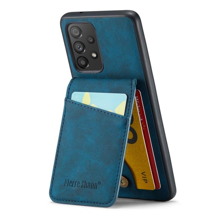FIERRE SHANN - FIERRE SHANN Samsung Galaxy A53 Fodral KonstLäder - Blå