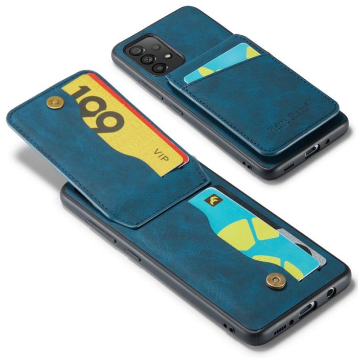 FIERRE SHANN - FIERRE SHANN Samsung Galaxy A53 Fodral KonstLäder - Blå