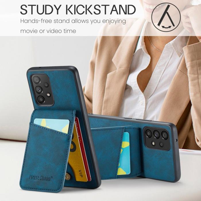 FIERRE SHANN - FIERRE SHANN Samsung Galaxy A53 Fodral KonstLäder - Blå