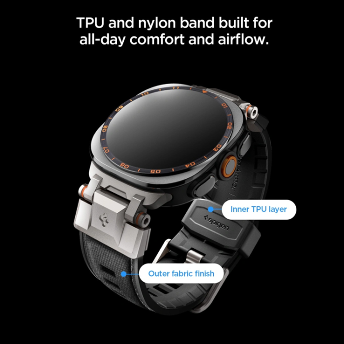 Spigen - Spigen Galaxy Watch Ultra 1/2 (47mm) Armband Dura Pro Armor - Svart