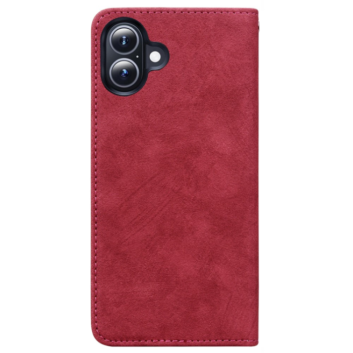 A-One Brand - iPhone 17 Plånboksfodral med Rem Lines Pattern - Röd