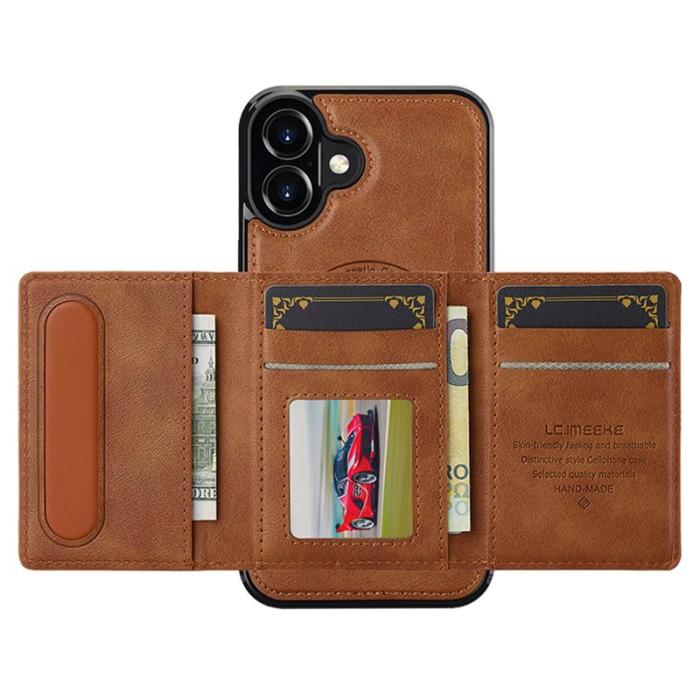 LC.imeeke - LC.IMEEKE L5 iPhone 16 Plus Fodral KonstLäder - Brun