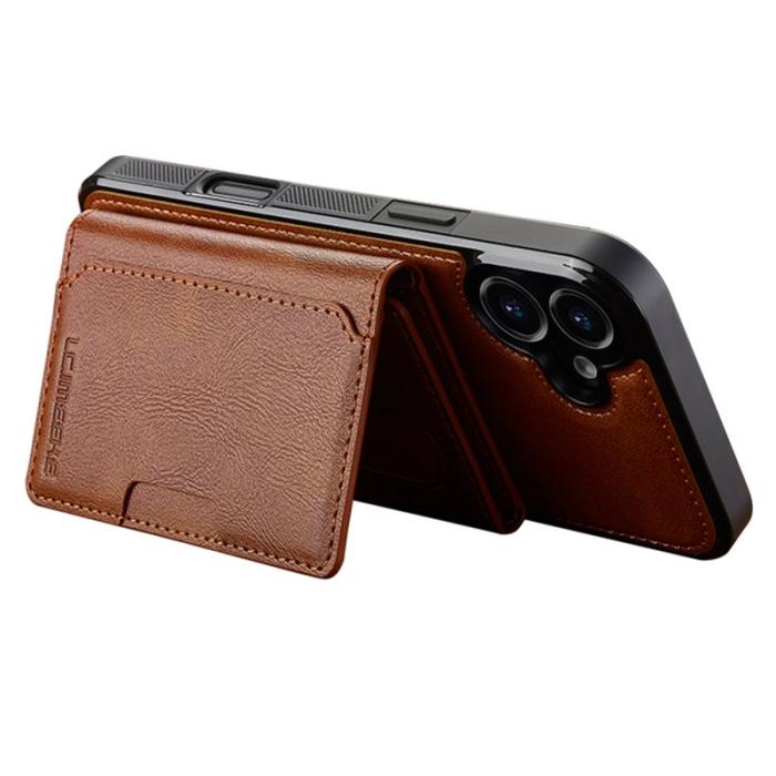 LC.imeeke - LC.IMEEKE L5 iPhone 16 Plus Fodral KonstLäder - Brun