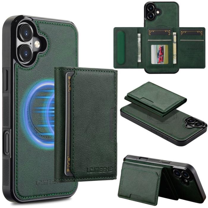 LC.imeeke - LC.IMEEKE L5 iPhone 16 Plus Fodral KonstLäder - Grön
