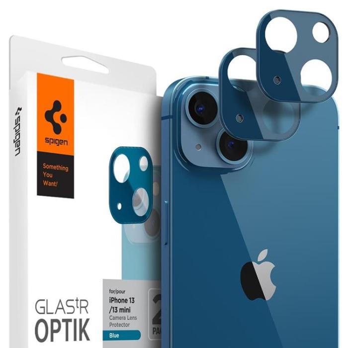 UTGATT1 - Spigen Optik.Tr 2-Pack Kameraskydd iPhone 13 Mini / 13 - Blå