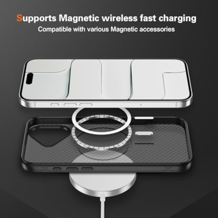 A-One Brand - iPhone 17 Mobilskal MagSafe Carbon Fiber Anti-Slip