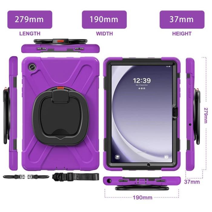 A-One Brand - Galaxy Tab A9 Plus Skal Kickstand Handle Grip - Lila