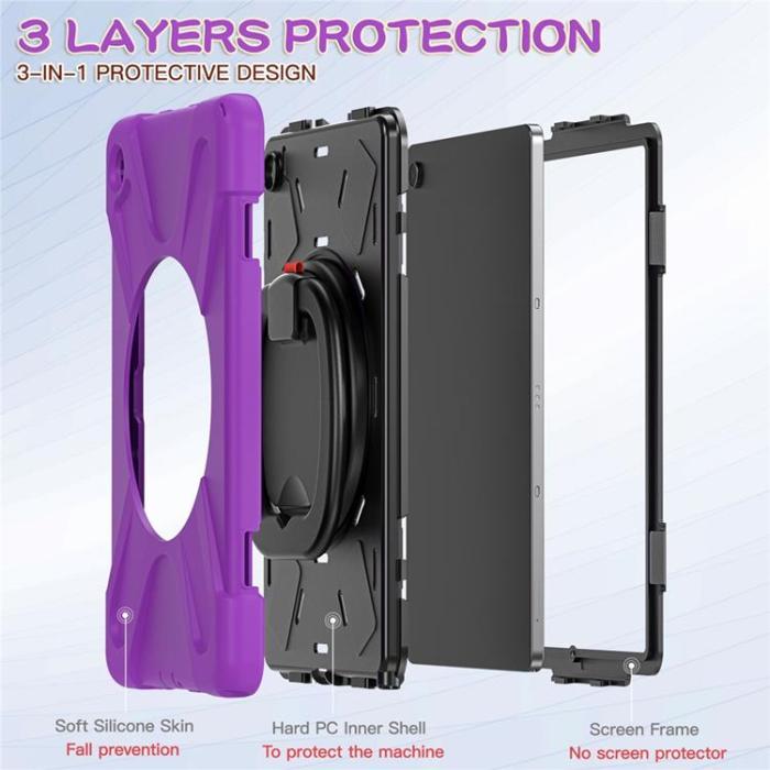 A-One Brand - Galaxy Tab A9 Plus Skal Kickstand Handle Grip - Lila