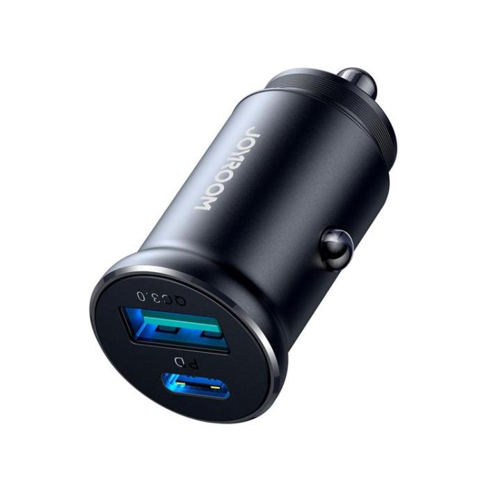 Joyroom - Joyroom Mini Billaddare USB-A/USB-C 30W - Svart
