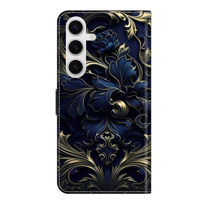 OEM - Samsung Galaxy S26 Fodral PU Läder med Ställ - Blå Blomma