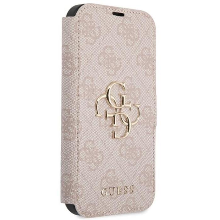 Guess - Guess iPhone 15/14/13 Plånboksfodral Metall Logo - Rosa