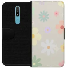 Gustaf - Pl&aring;nboksfodral till Nokia 2.4 med fejdande blommor