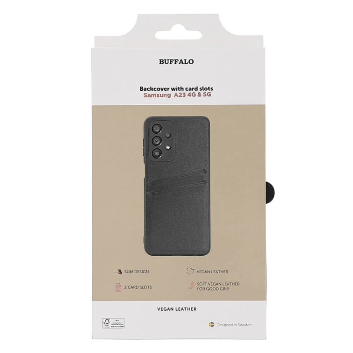 BUFFALO - Buffalo Galaxy A23 5G Mobilskal PU - Svart