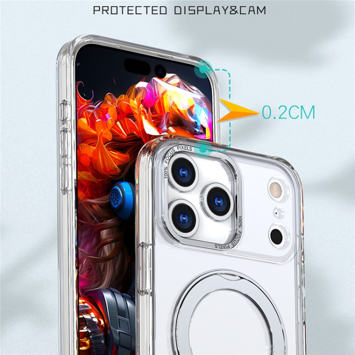 A-One Brand - iPhone 17 Pro Max Mobilskal MagSafe Kickstand - Transparent