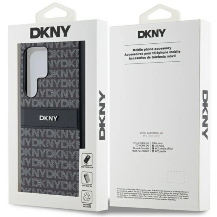 DKNY - DKNY Galaxy S24 Ultra Mobilskal Läder Mono Stripe & Metal Logo