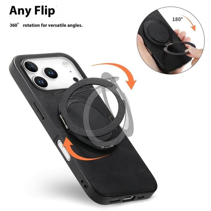 A-One Brand - iPhone 17 Pro Max Mobilskal Rotating Kickstand - Svart