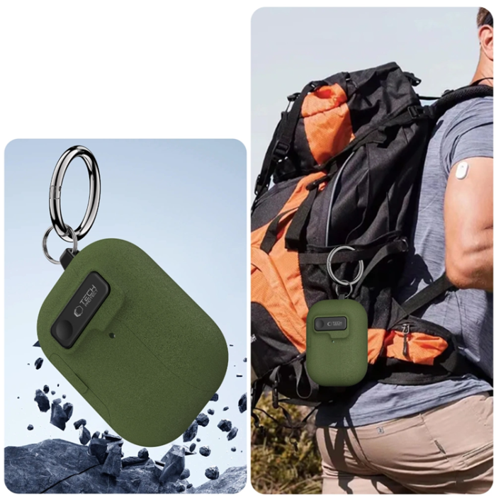 Tech-Protect - Tech-Protect Apple Airpods Pro 3 Skal Slim Hook - Olive Grön