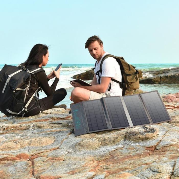 Choetech - Choetech Foldable USB Till Typ-C Solladdare 36W - Grå