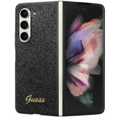 Guess - Guess Galaxy Z Fold 5 Mobilskal Läder Triangle Strass - Svart