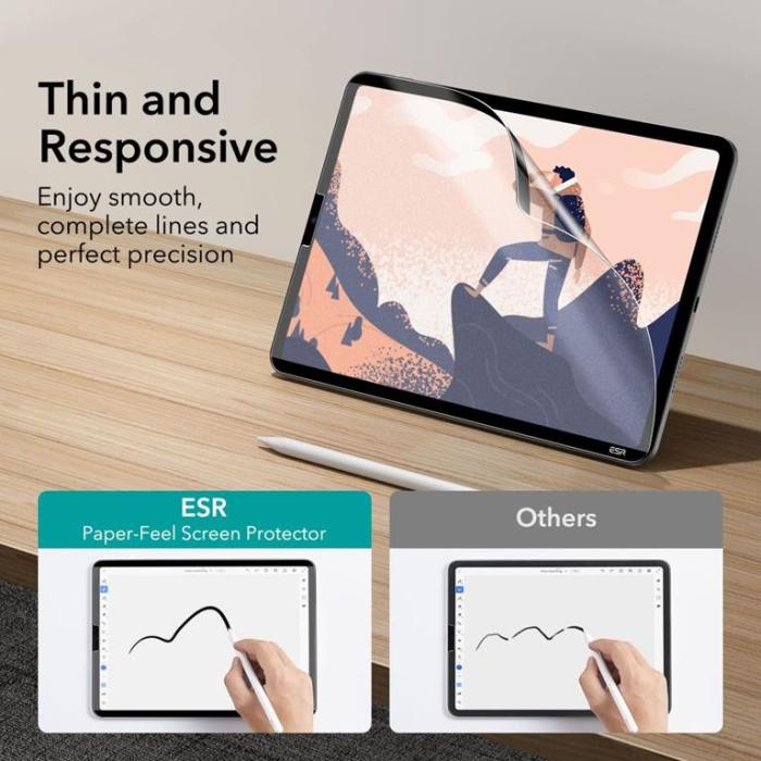 ESR - ESR iPad Air 4/5/Pro 11 Skärmskydd Magnetisk Paper Feel - Clear