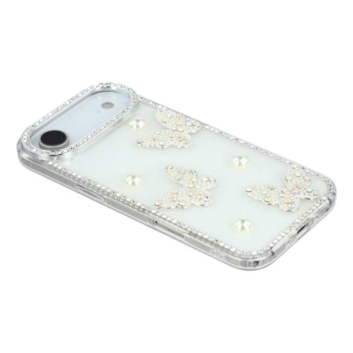 A-One Brand - iPhone Air Mobilskal Rhinestone Edge Pearl Butterfly