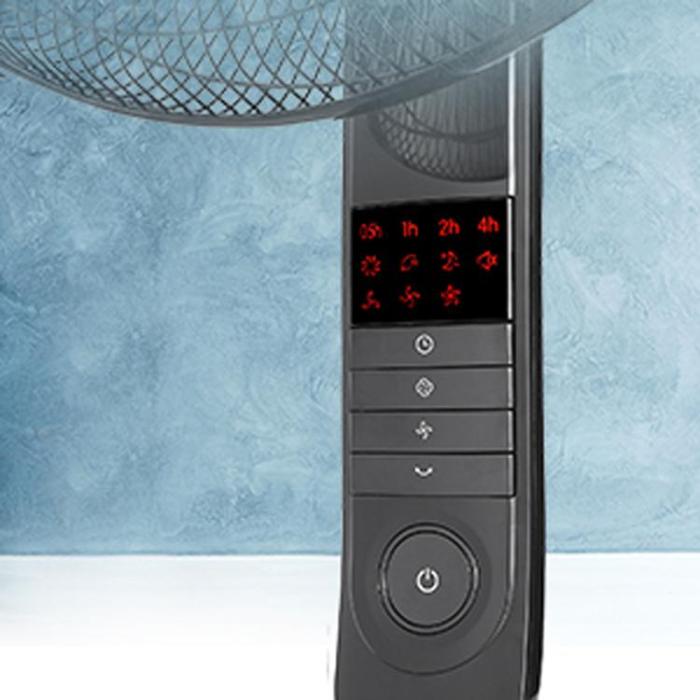 Midea - Midea Golvfläkt 3 Hastigheter och Fjärrkontroll - Svart