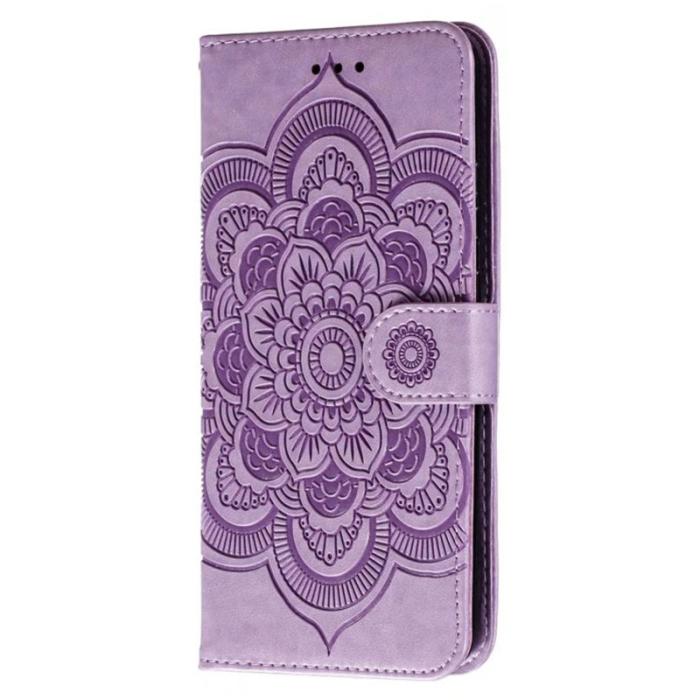 OEM - Samsung Galaxy S26 Plånboksfodral Konstläder Mandala Tryck - Lila