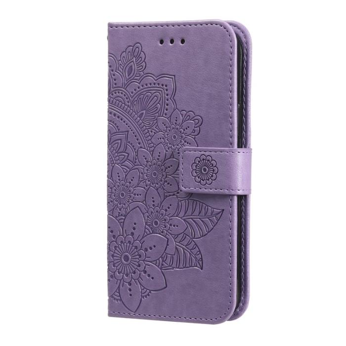OEM - Samsung Galaxy S26 Plus Plånboksfodral Blommönster Konstläder Ställ - Lila