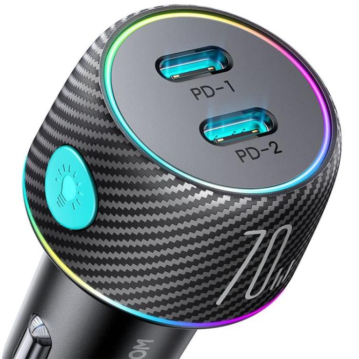Joyroom - Joyroom Billaddare 2x USB-C 70W - Svart