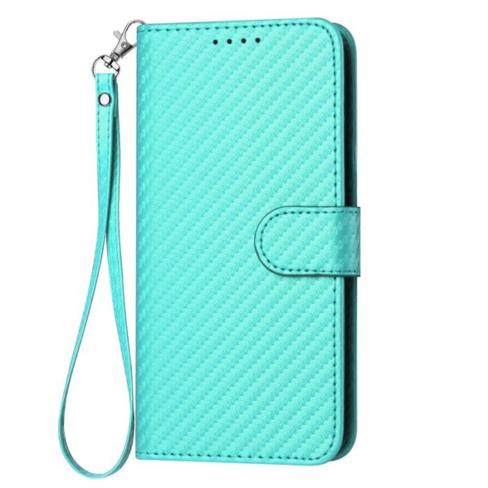 OEM - Samsung Galaxy S26 Pro Plånboksfodral Konstläder Carbonfiber - Ljusblå