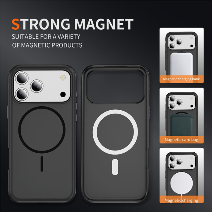 A-One Brand - iPhone 17 Pro Max Mobilskal MagSafe PC + TPU Shockproof - Svart