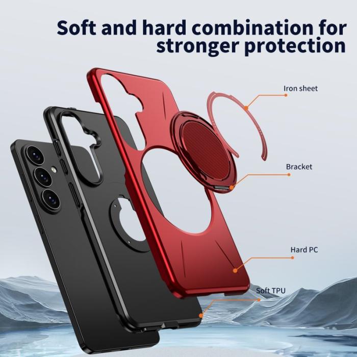 OEM - Mobilskal till Samsung Galaxy S26 Magnetiskt TPU + PC Baksida - Röd