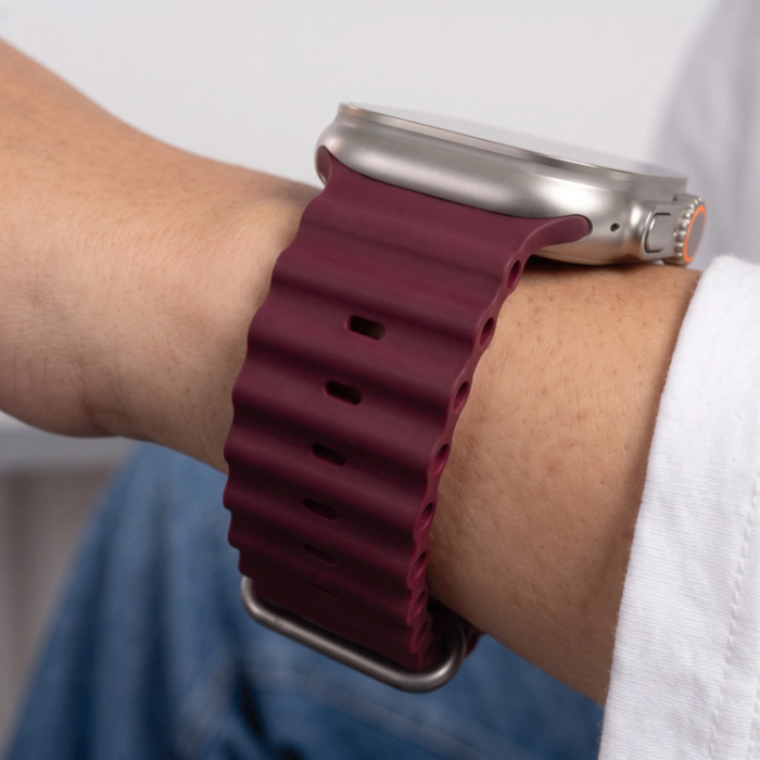 Tech-Protect - Tech-Protect Armband För Apple Watch (44/45/46/49mm) Icon Pro - Burgundy