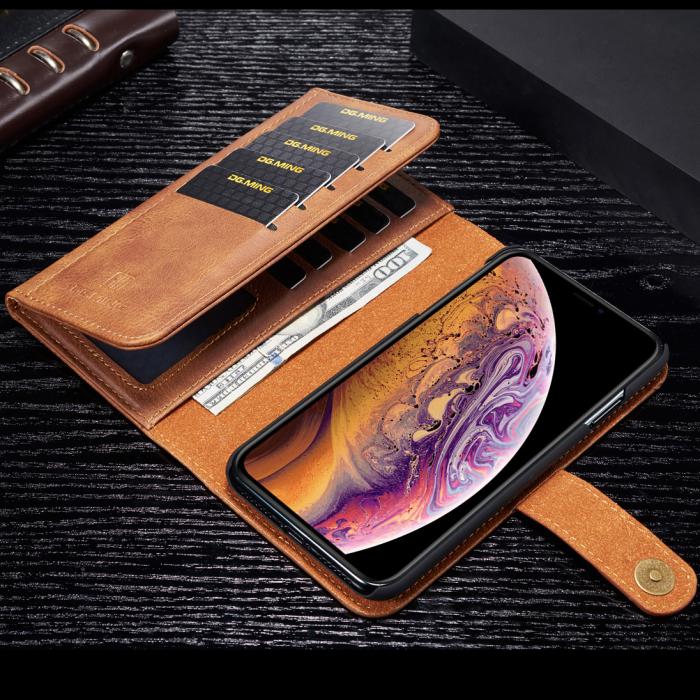 UTGATT1 - DG.MING 2-in-1 Plånboksfodral för iPhone 11 - Brun