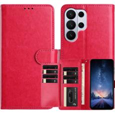 OEM - Samsung Galaxy S26 Ultra Pl&aring;nboksfodral Konstl&auml;der Folio Flip - Rosa