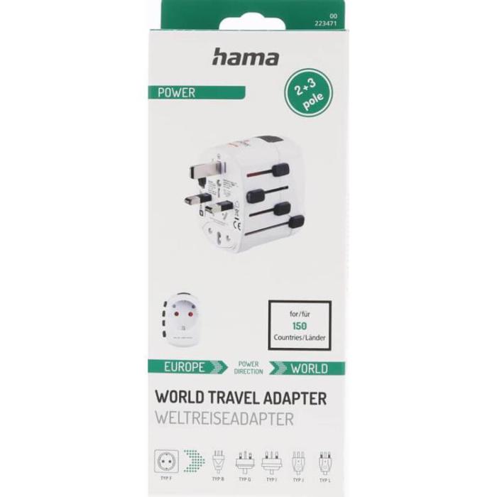 Hama - HAMA Reseadapter Världen Pro EU-WORLD 3-stift