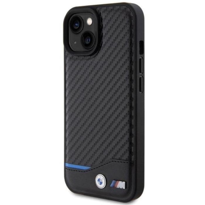 BMW - BMW iPhone 15 Plus Mobilskal Läder Carbon - Svart