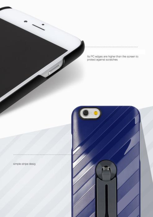 UTGATT5 - Rock Mobilskal med stativ/bilhållare till Apple iPhone 6 / 6S - Blå
