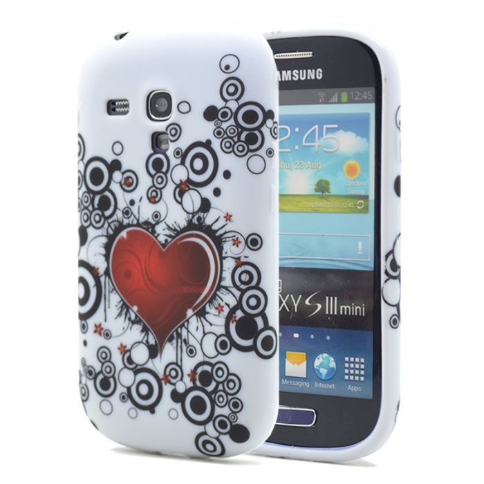 OEM - FlexiCase Skal till Samsung Galaxy S3 Mini i8190 - (Red Heart)
